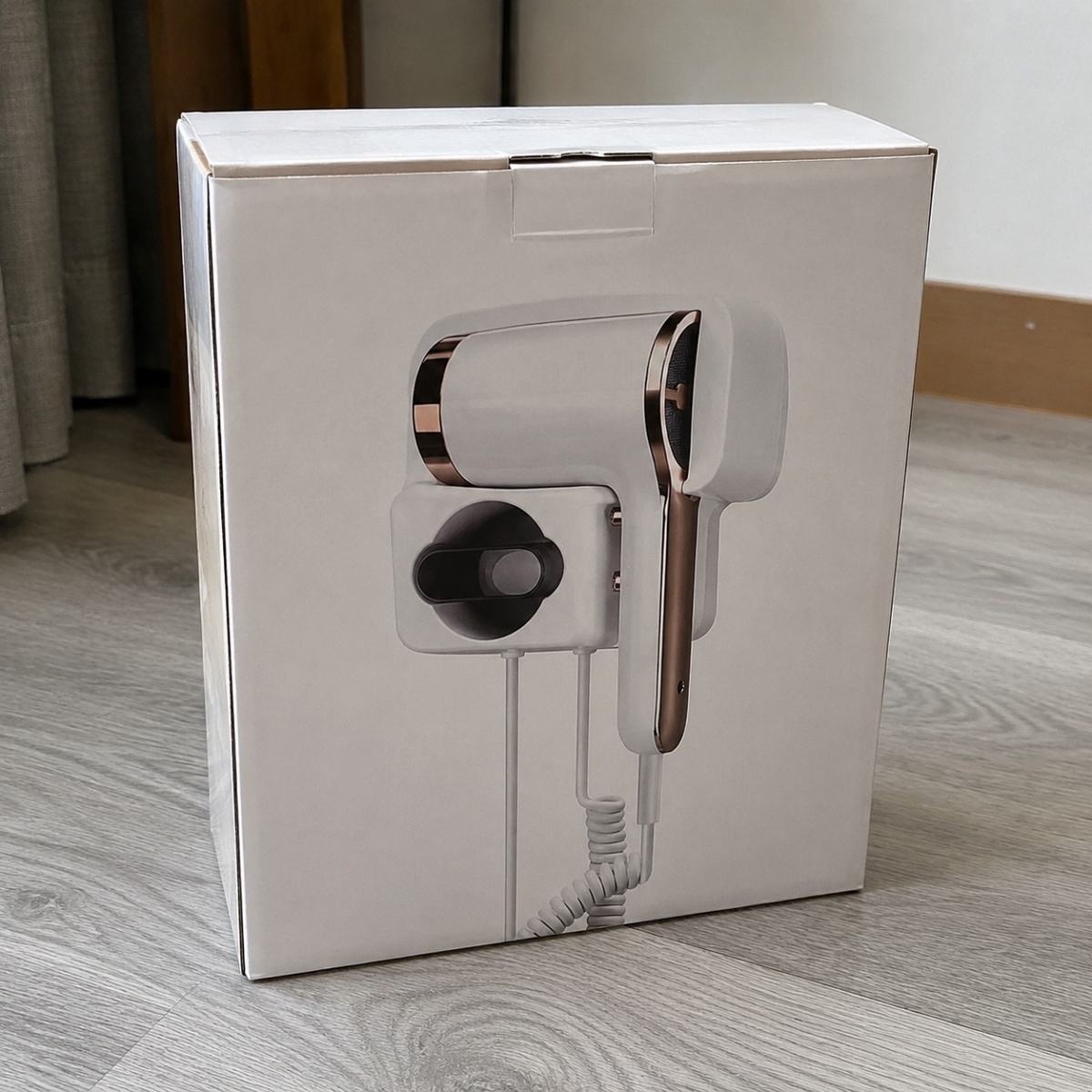 Wall-mounted hair dryer product packaging