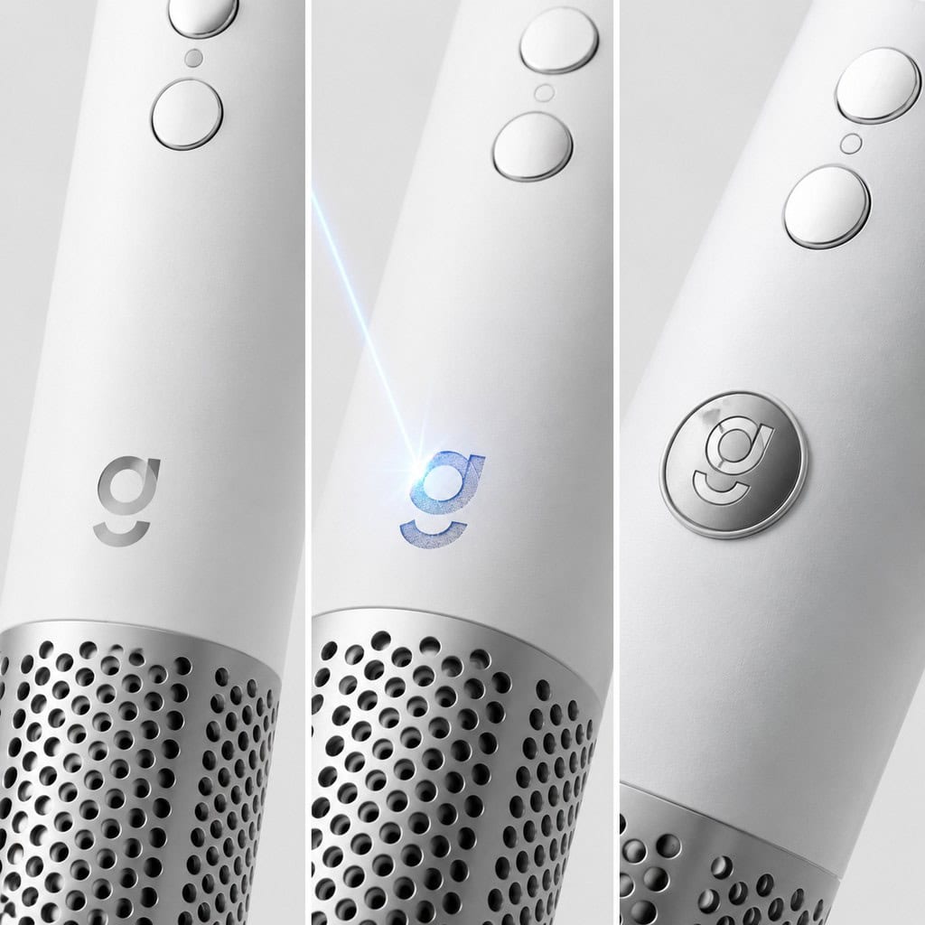 White high-speed hair dryer showing control and vent details