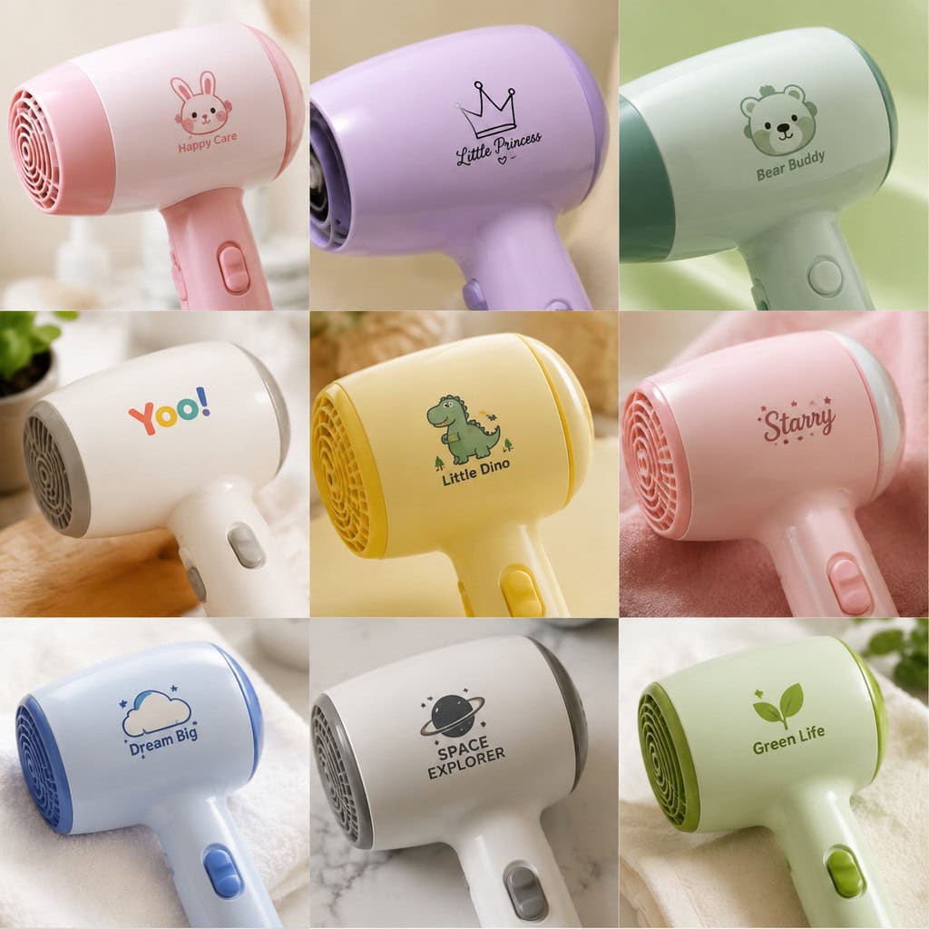 Color options for compact kids hair dryers