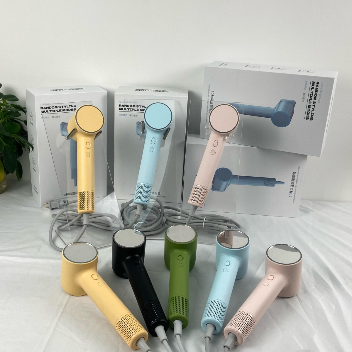 Multi-styler hair tools in multiple colors with retail boxes